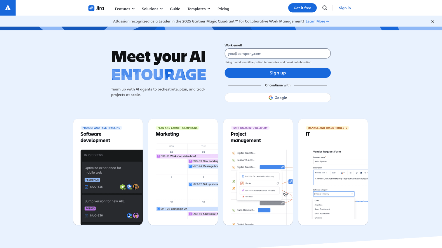 Jira homepage