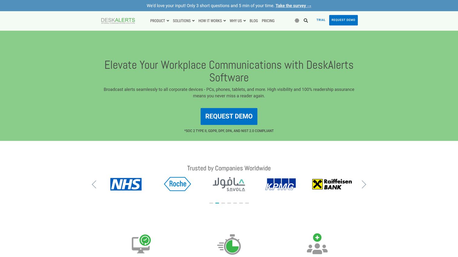 DeskAlerts homepage