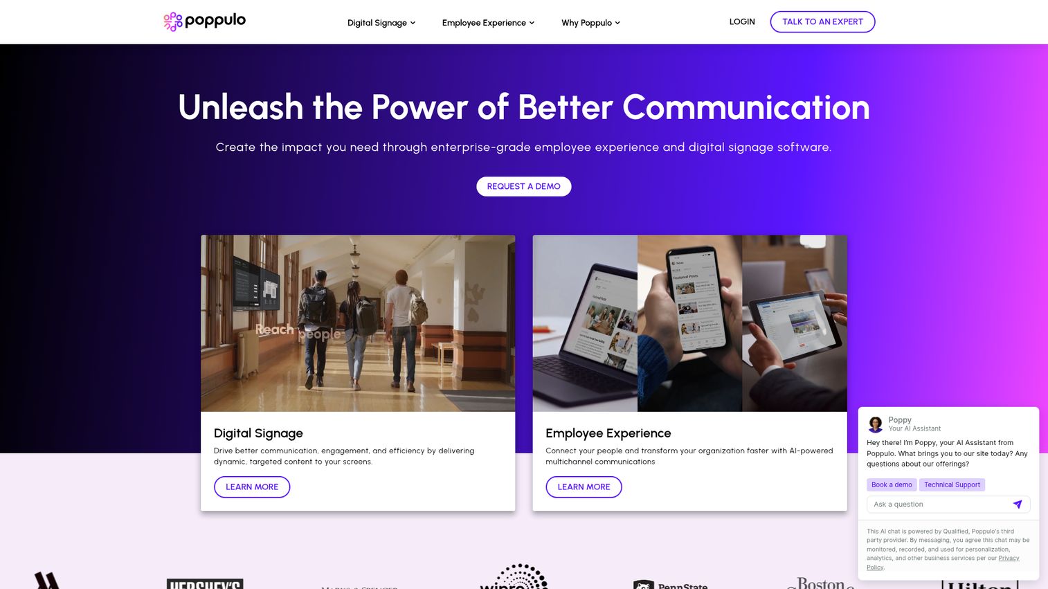 Poppulo homepage