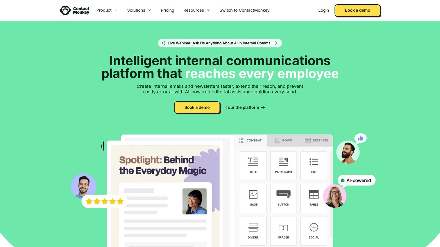 ContactMonkey homepage