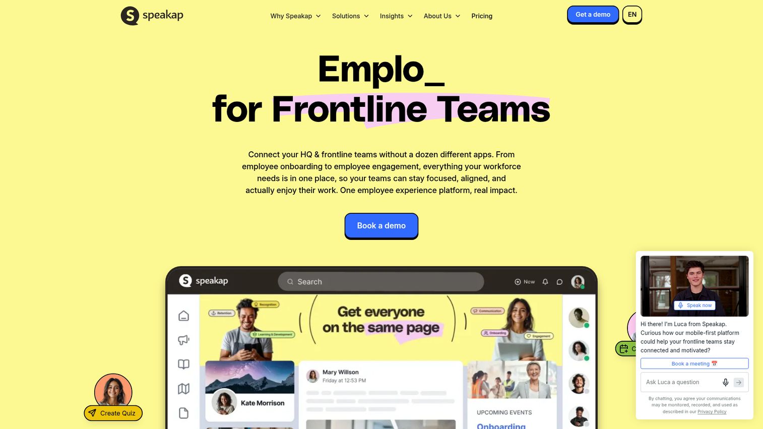 Speakap homepage