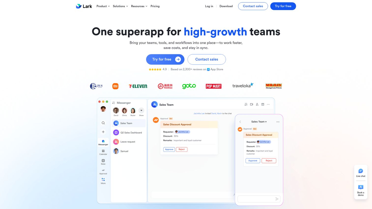 Lark homepage