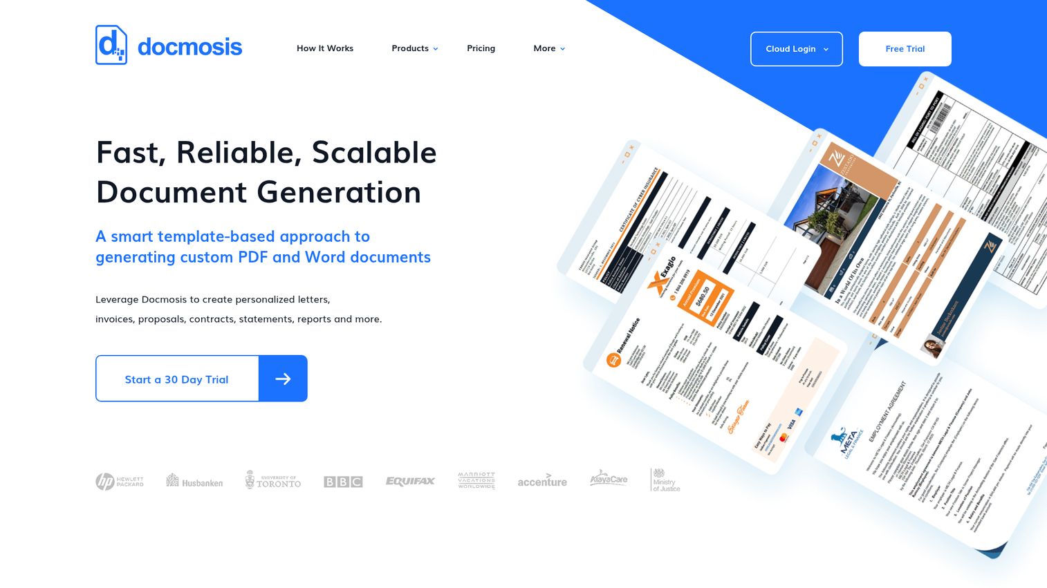 Docmosis homepage