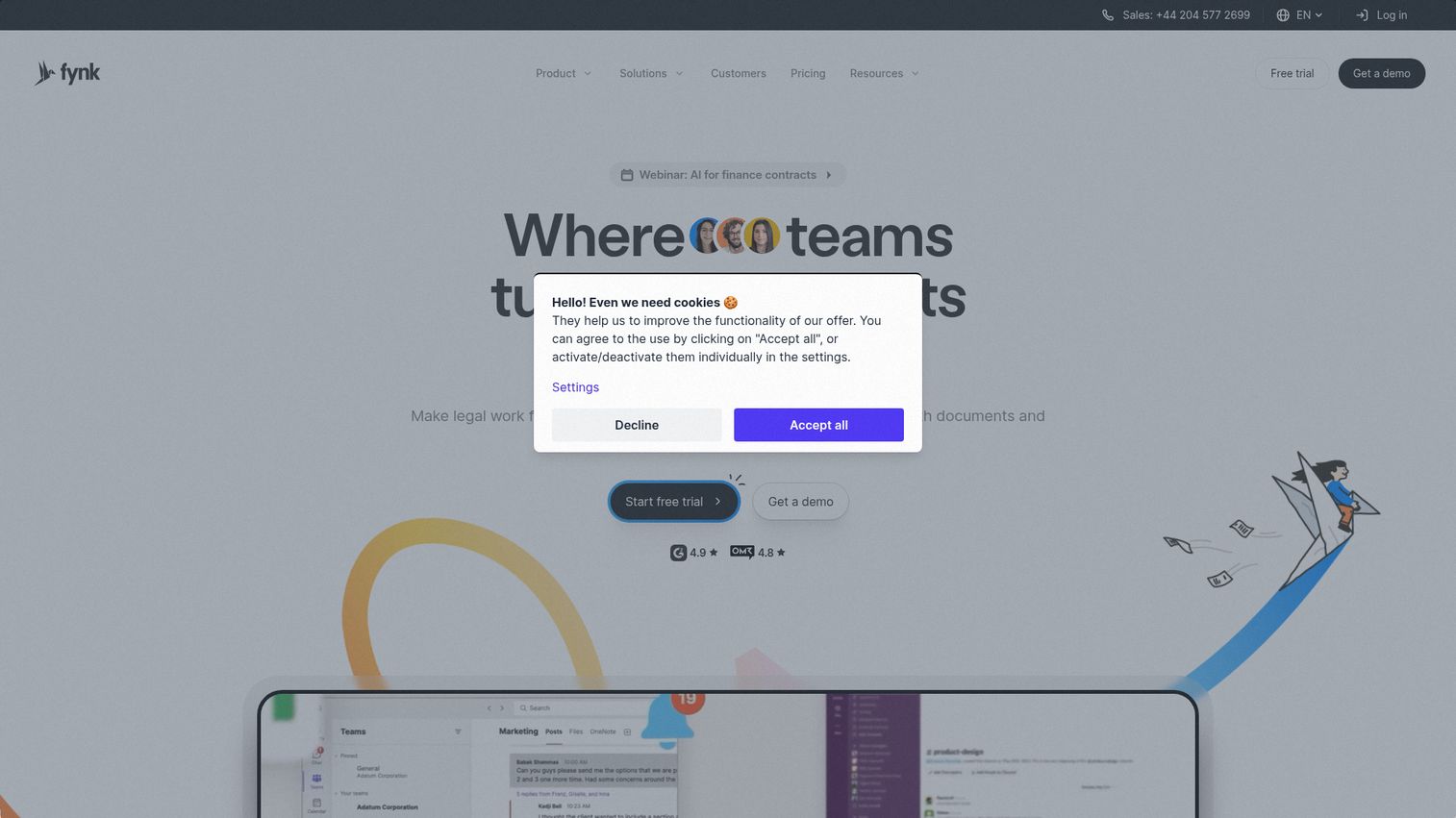 Fynk homepage