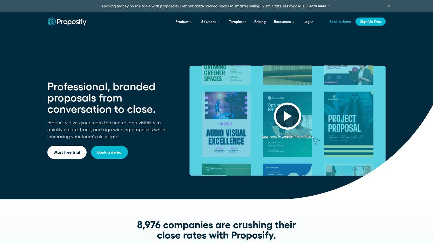 Proposify homepage