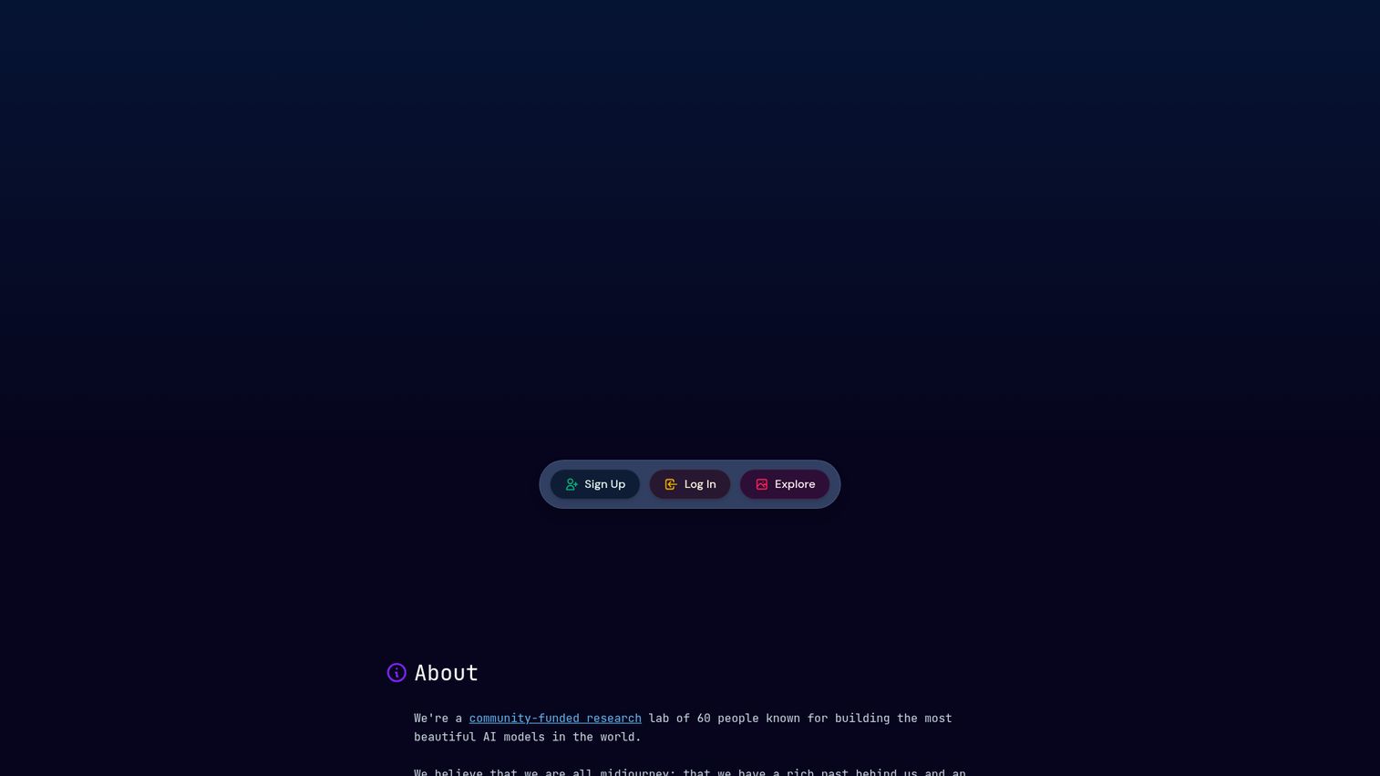 Midjourney homepage