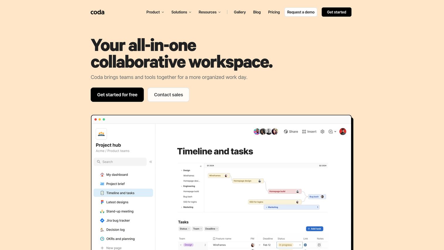 Coda homepage