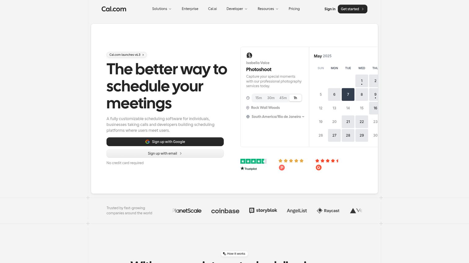 Cal.com homepage