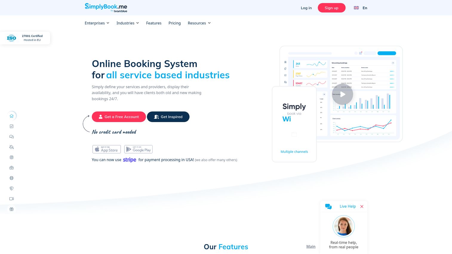SimplyBook.me homepage