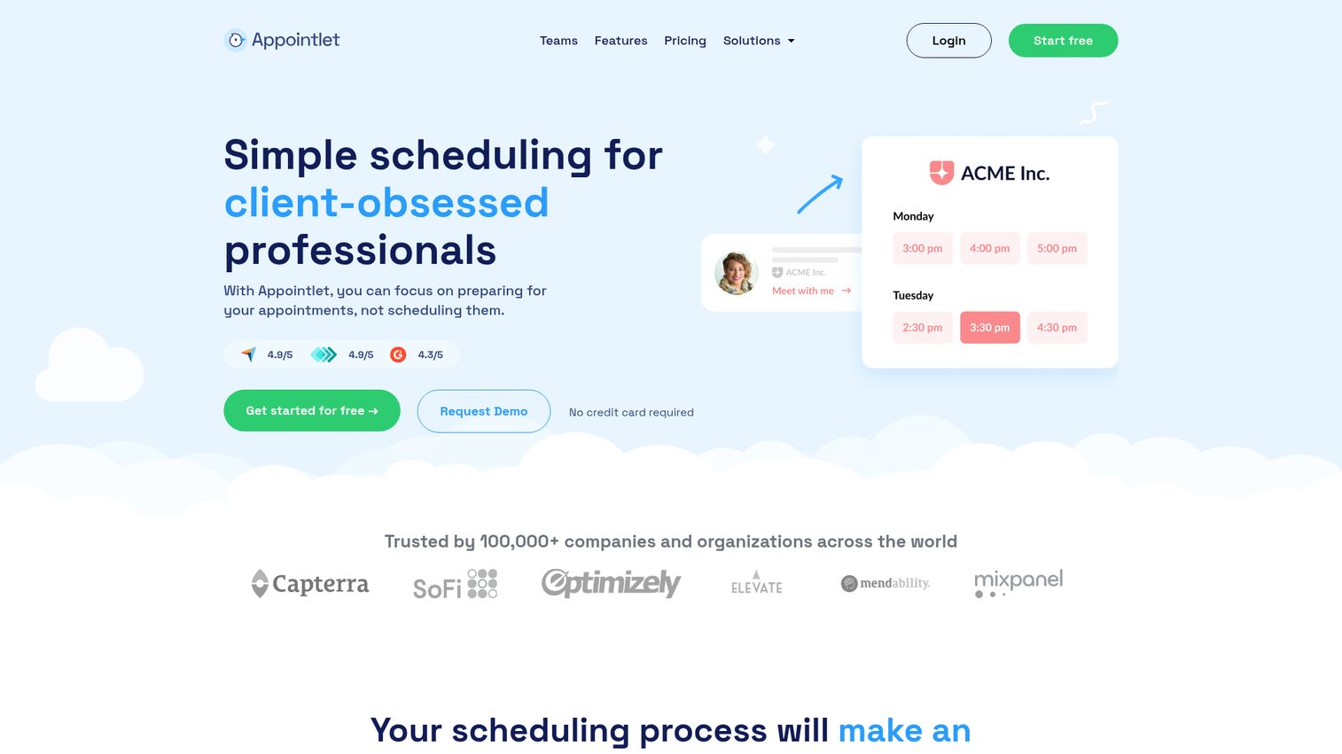 Appointlet homepage