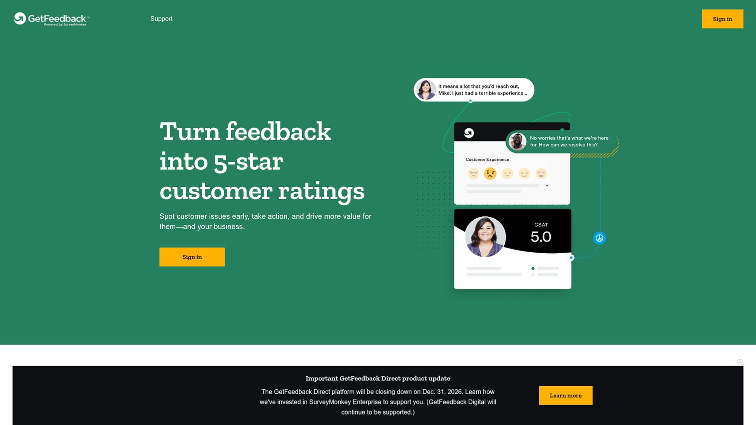 GetFeedback homepage