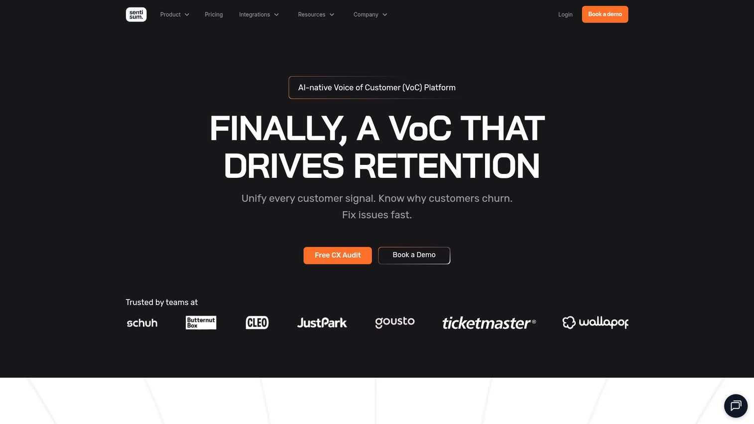 SentiSum homepage