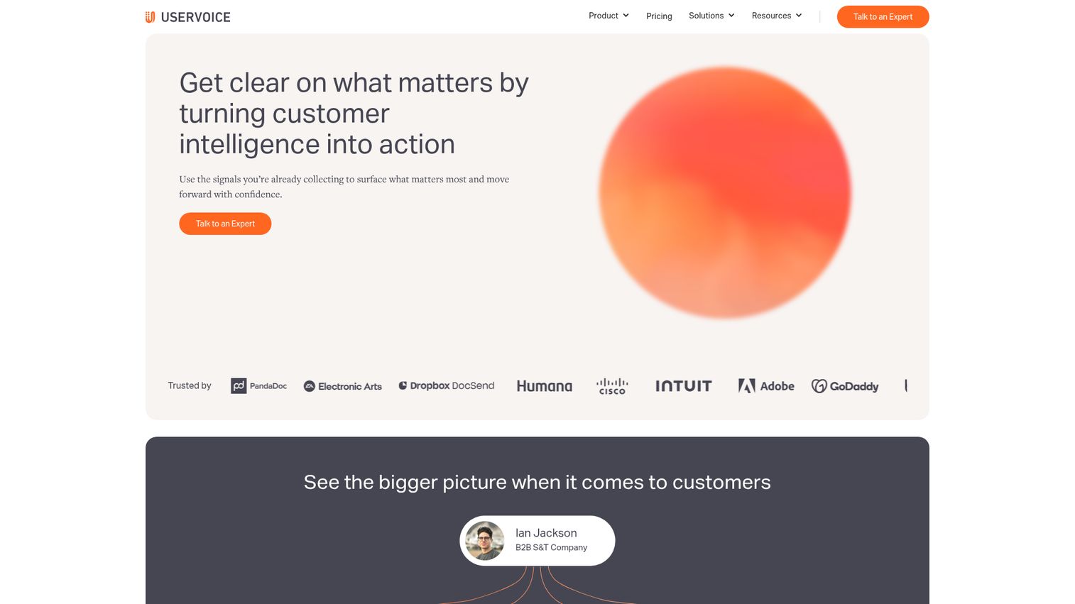 UserVoice homepage