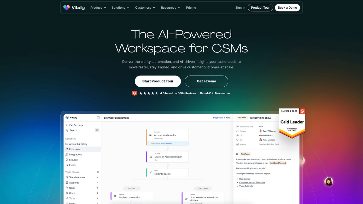 Vitally homepage