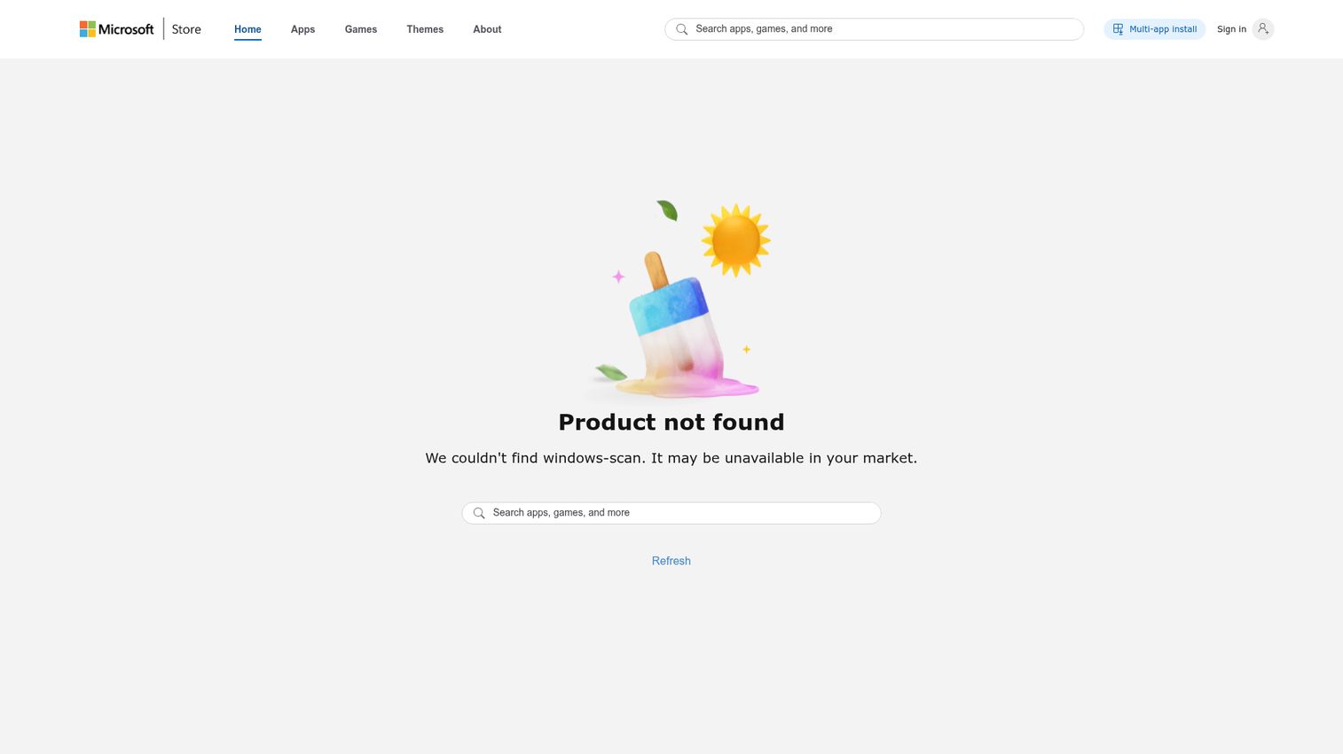 Windows Scan homepage