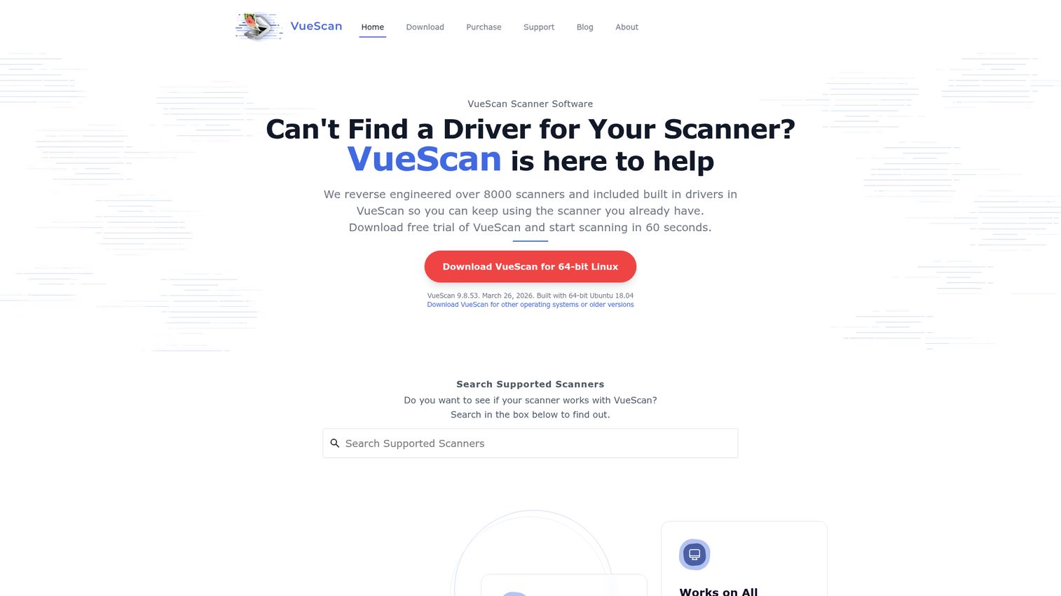 VueScan homepage