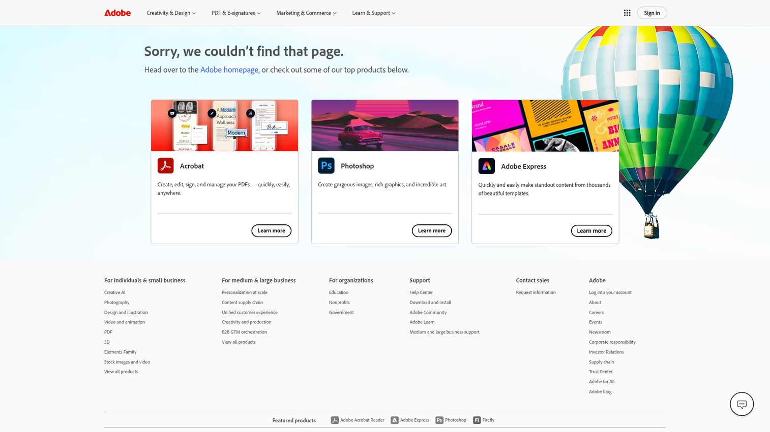 Adobe Scan homepage