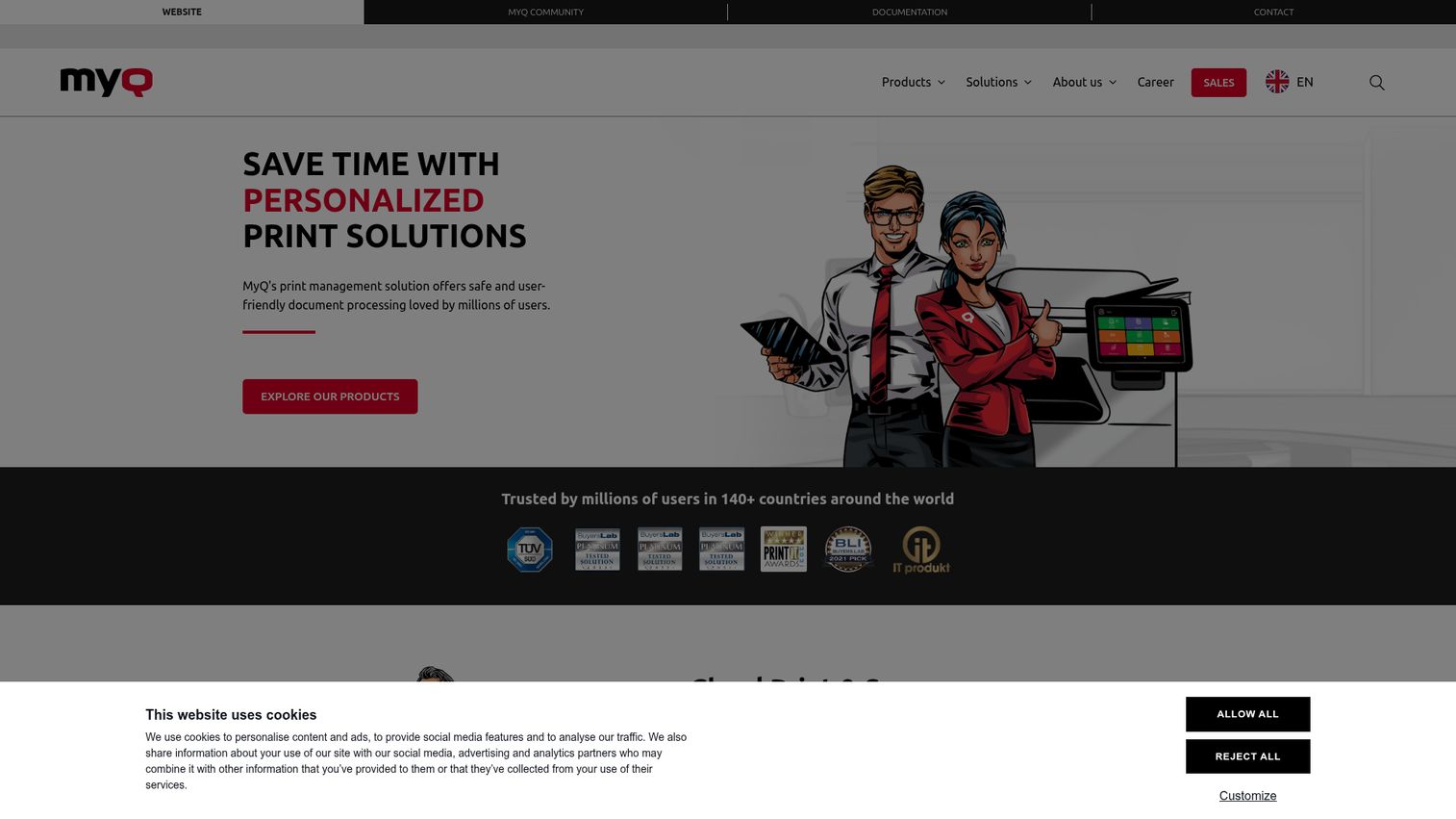 MyQ homepage