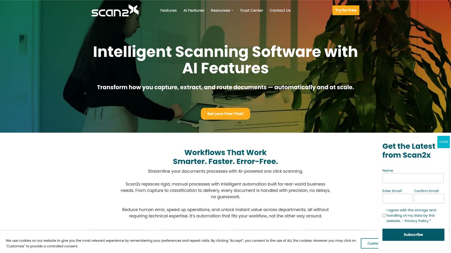 Scan2x homepage