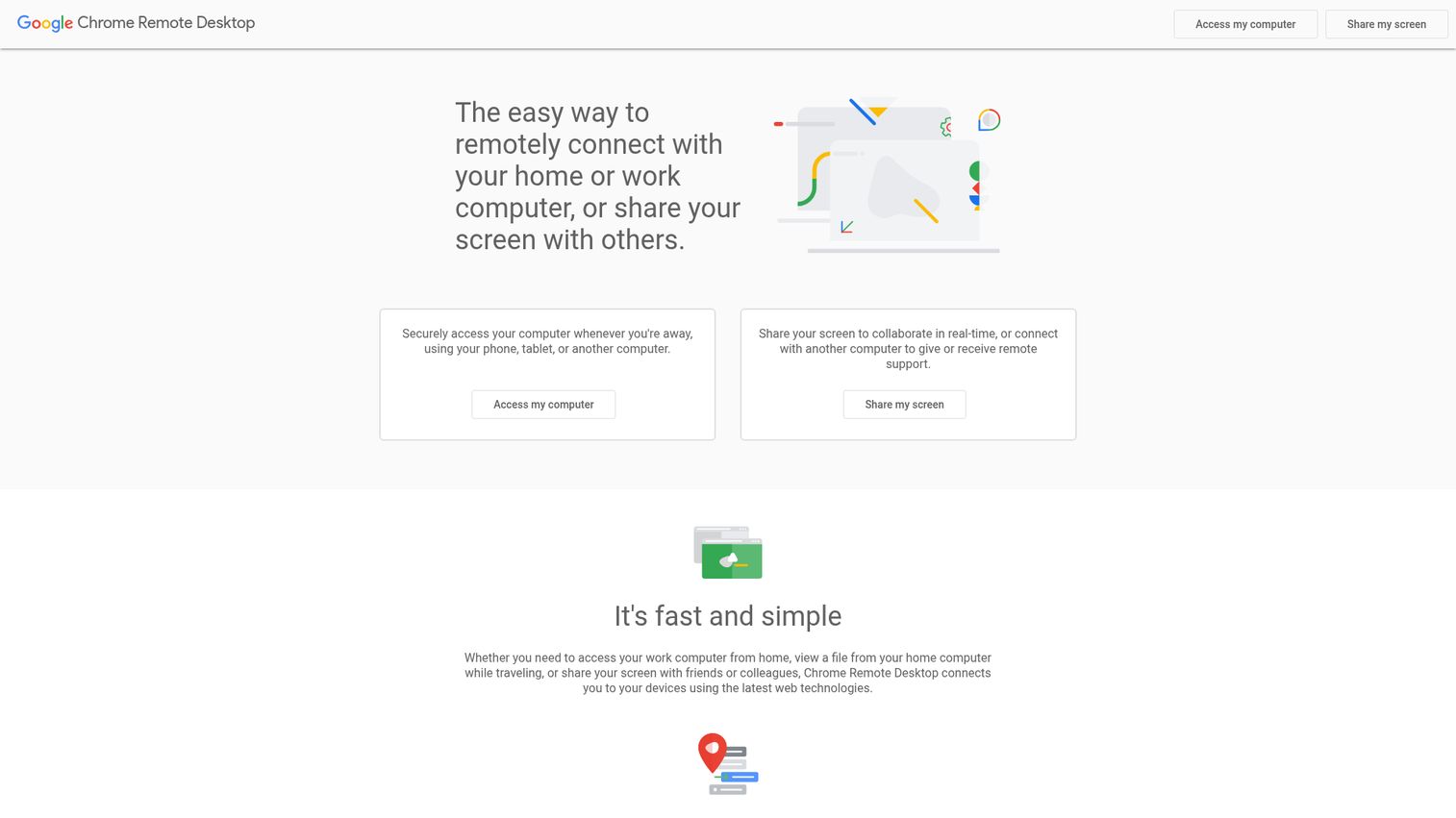 Chrome Remote Desktop homepage