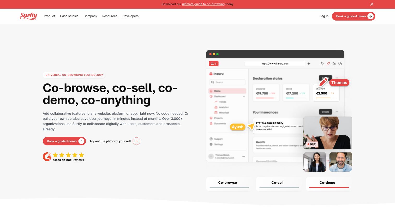 Surfly homepage