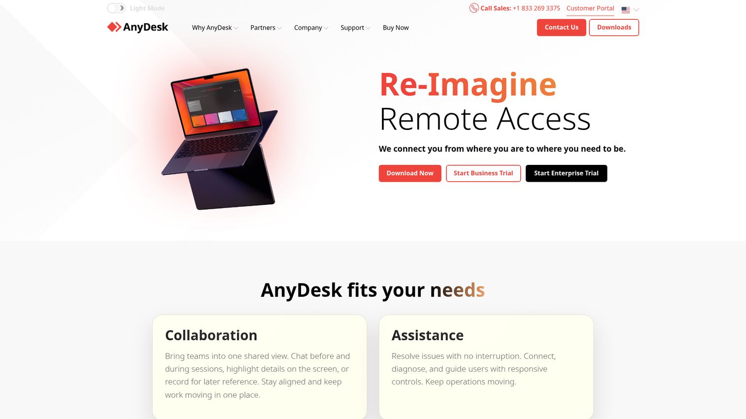 AnyDesk homepage