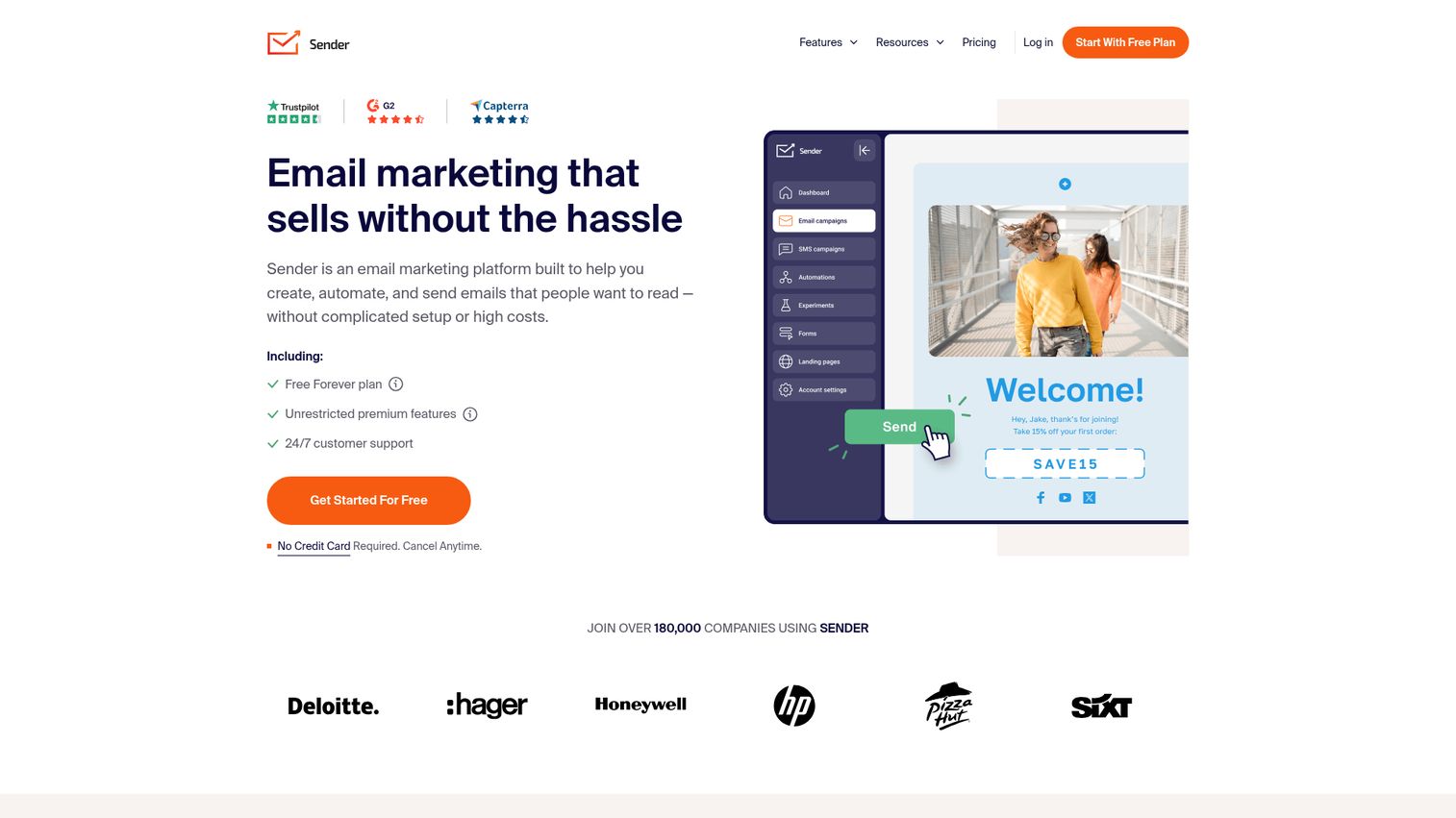 Sender homepage