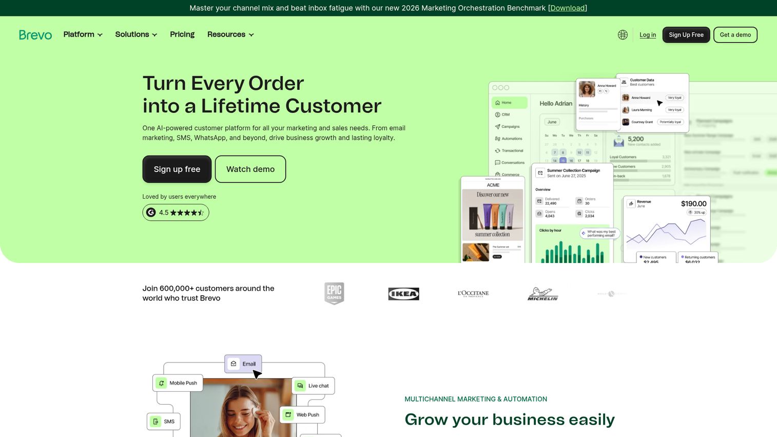 Brevo homepage