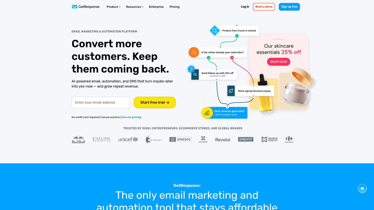 GetResponse homepage