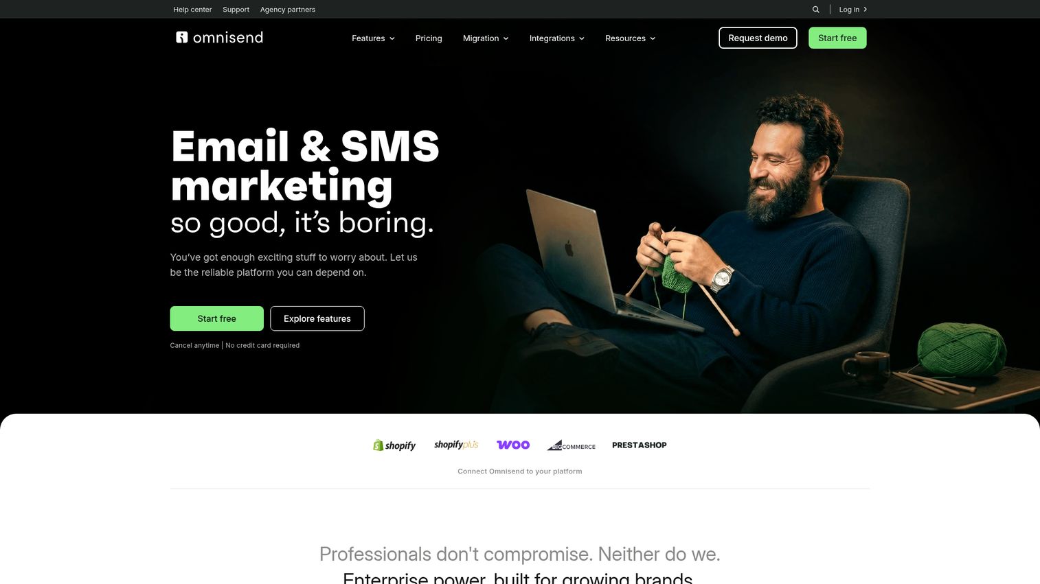 Omnisend homepage
