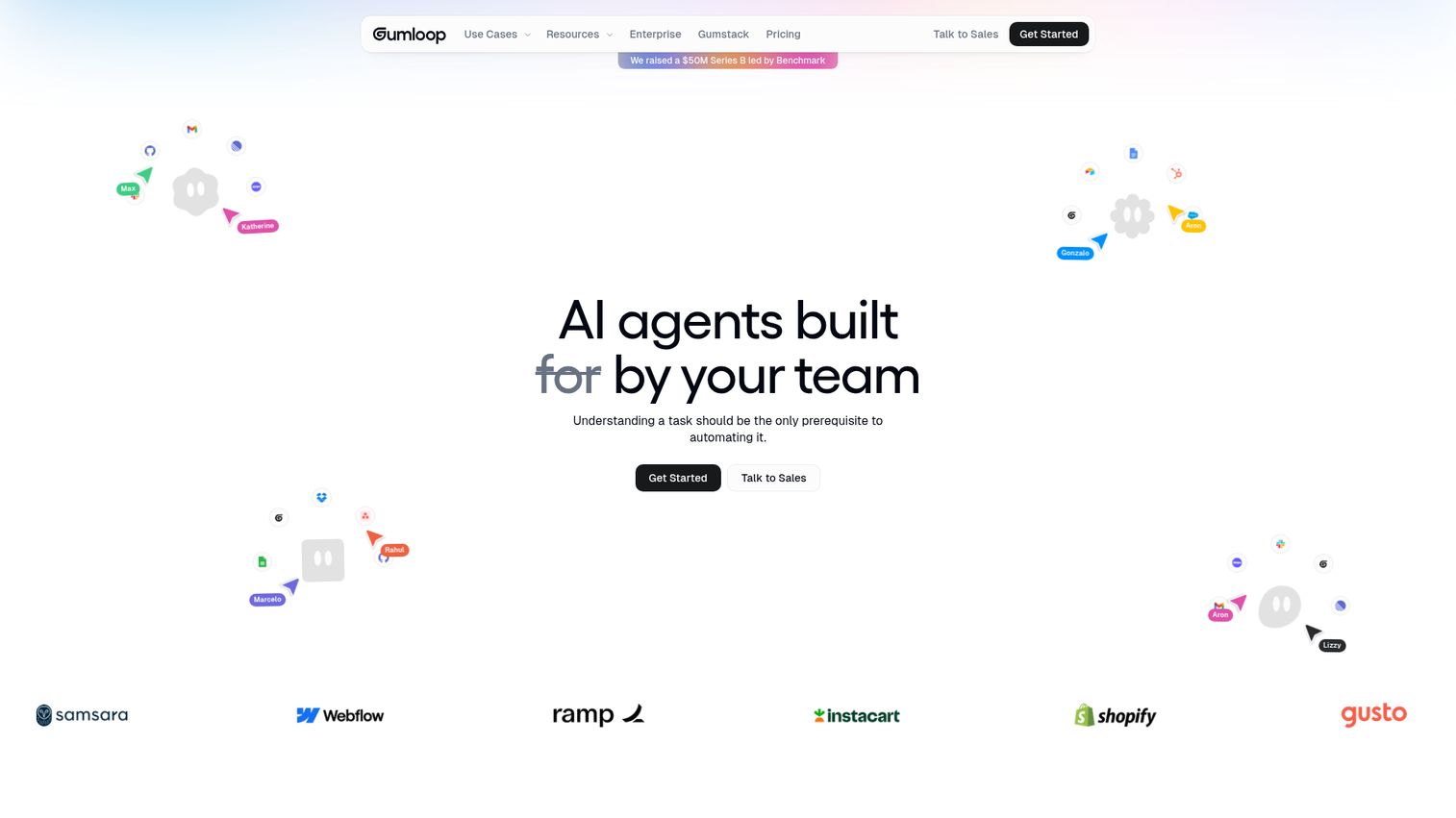 Gumloop homepage