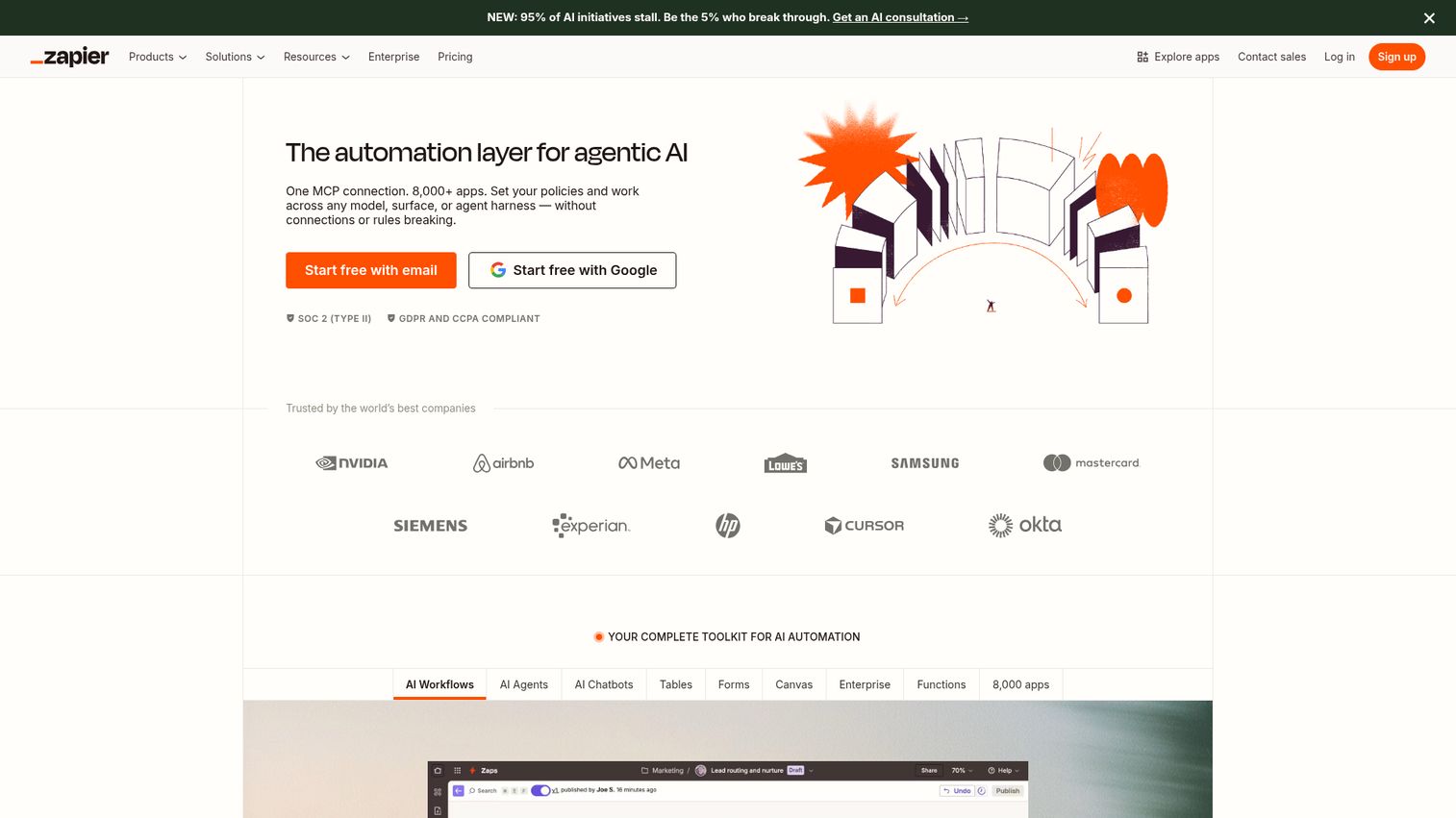 Zapier homepage