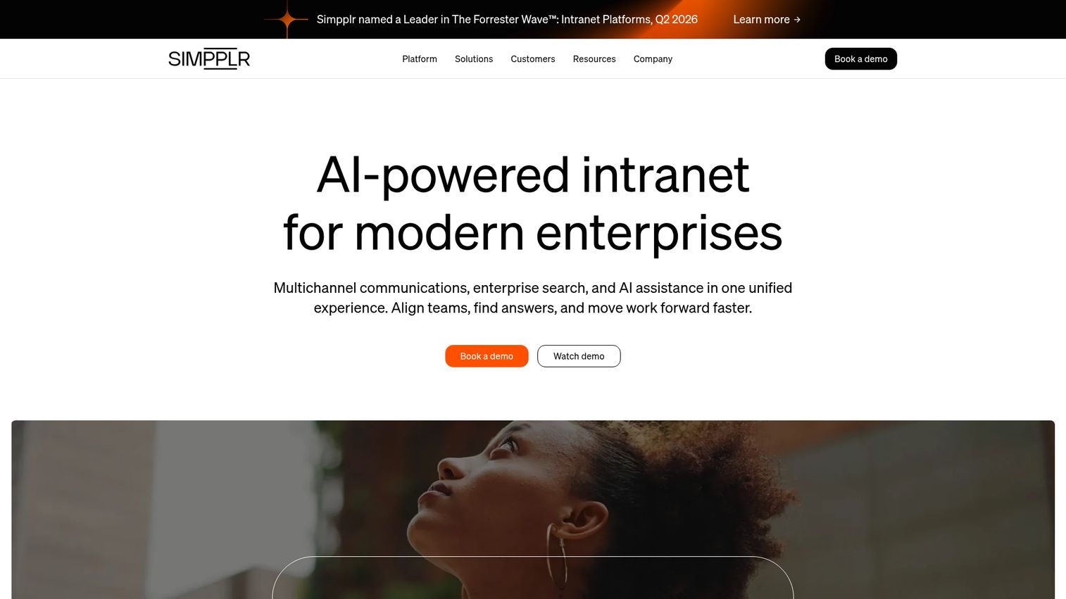 Simpplr homepage