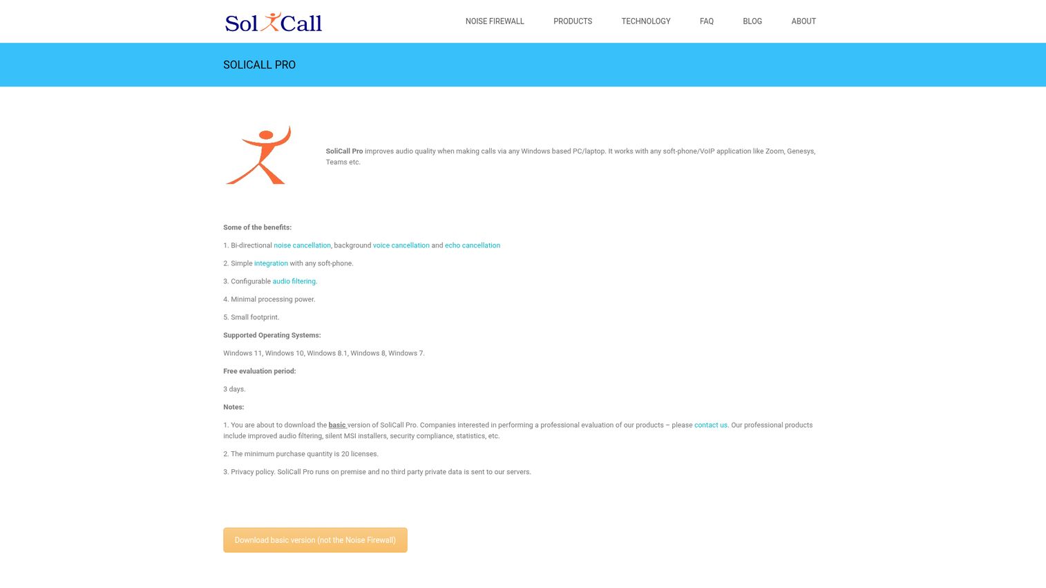SoliCall Pro homepage