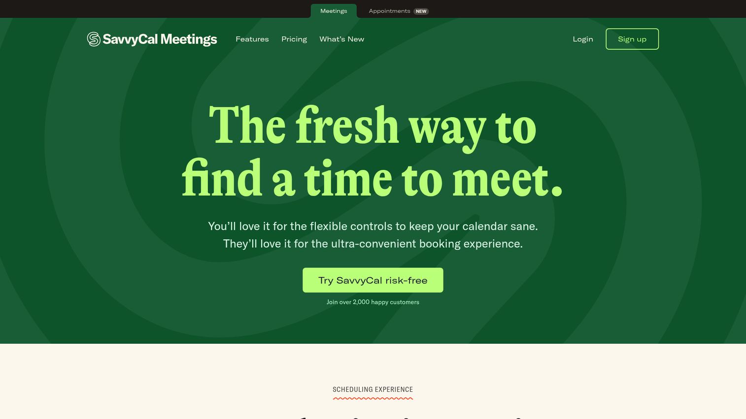SavvyCal homepage