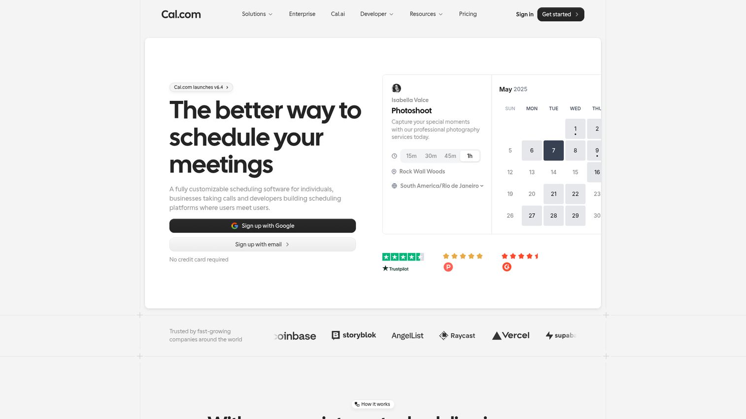 Cal.com homepage