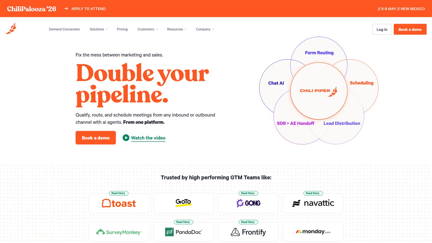 Chili Piper homepage