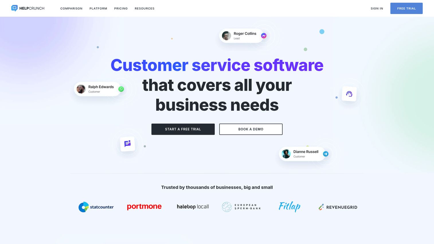 HelpCrunch homepage