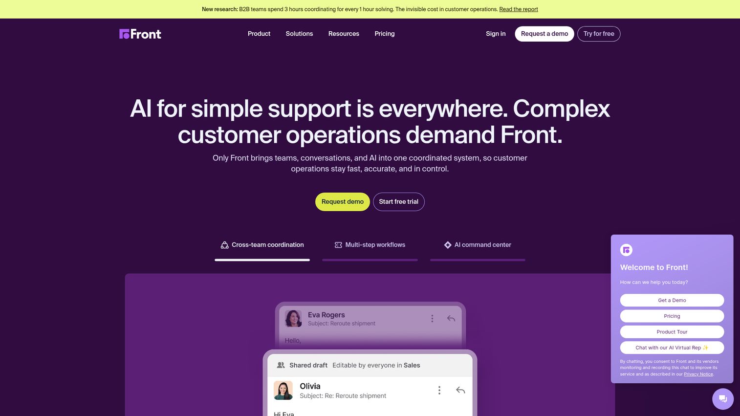 Front homepage
