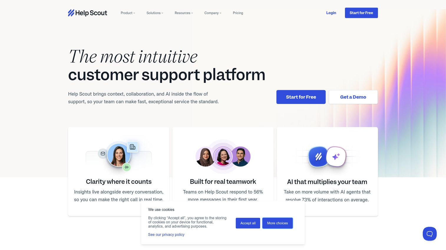 Help Scout homepage