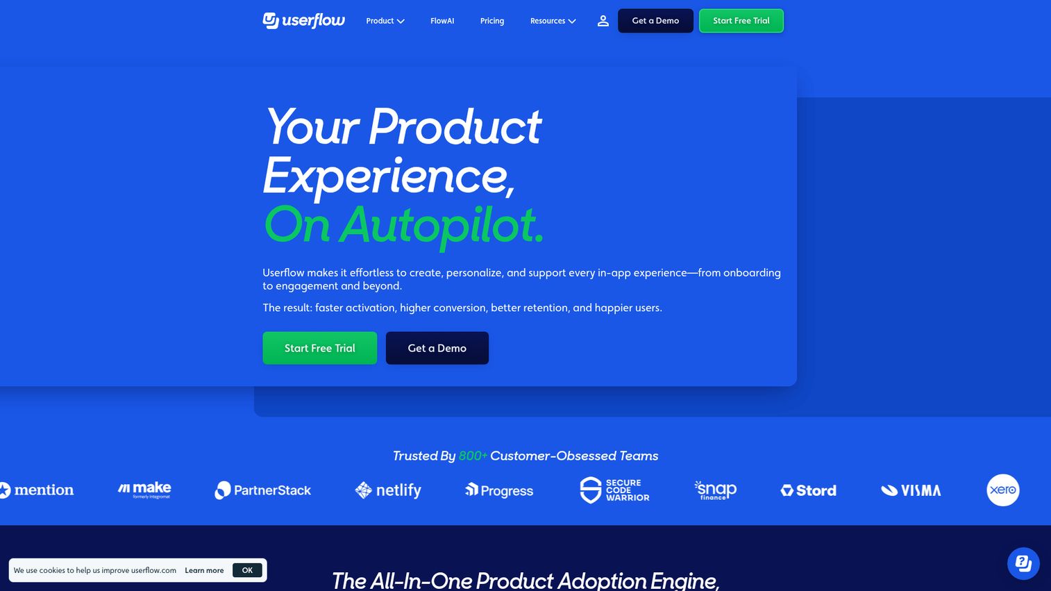 Userflow homepage
