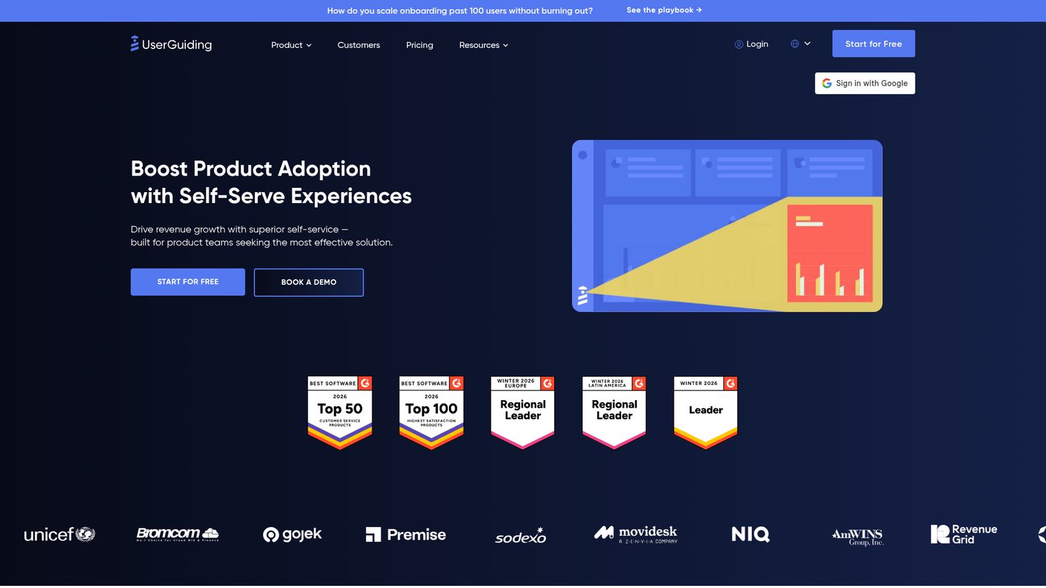 UserGuiding homepage