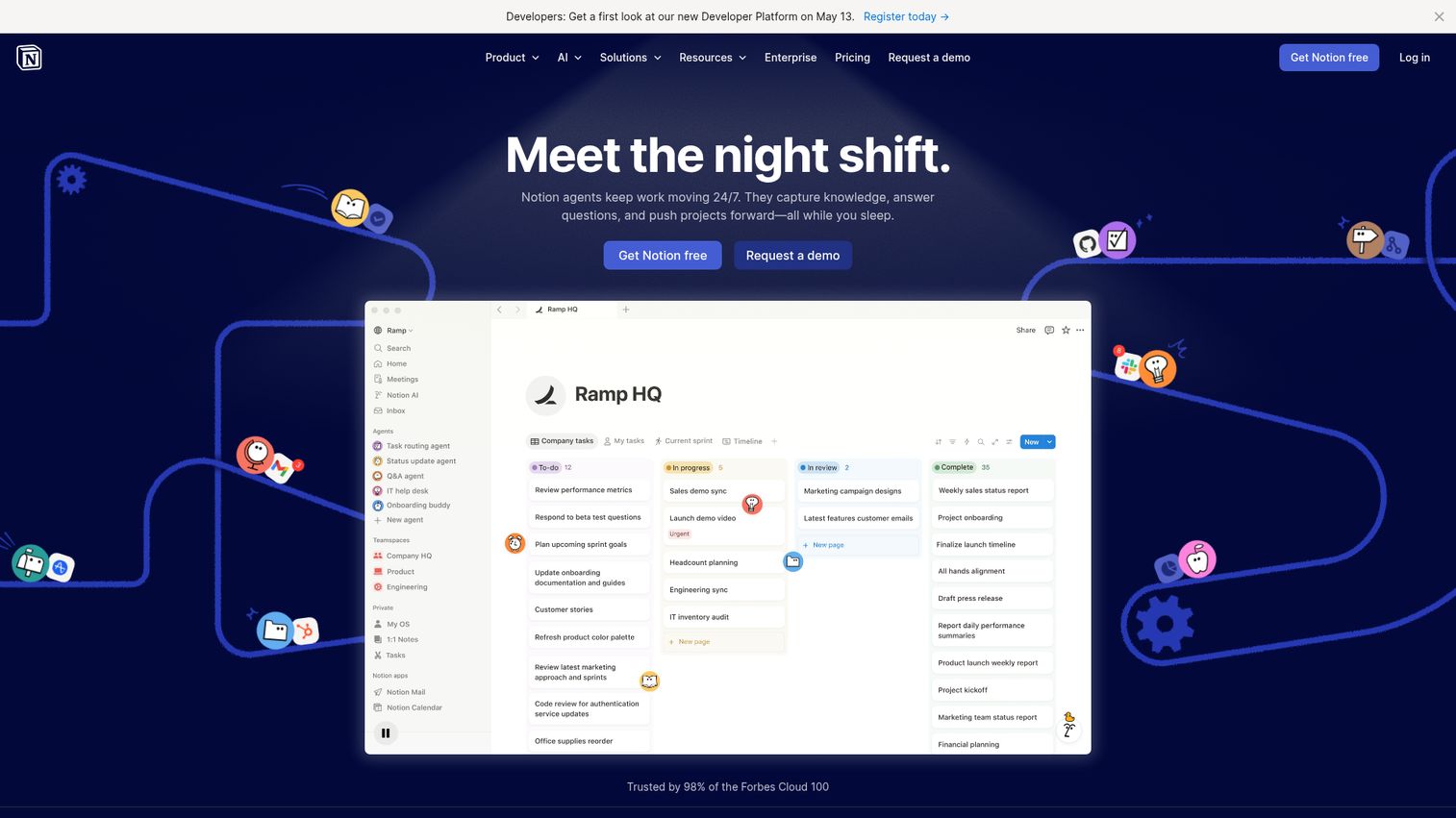 Notion homepage screenshot