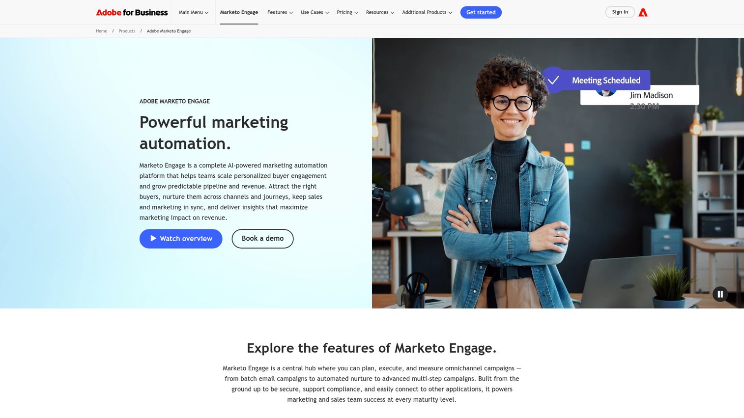 Marketo homepage screenshot