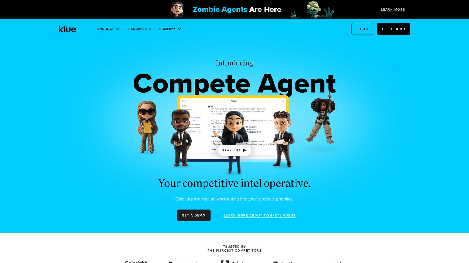 Klue homepage screenshot