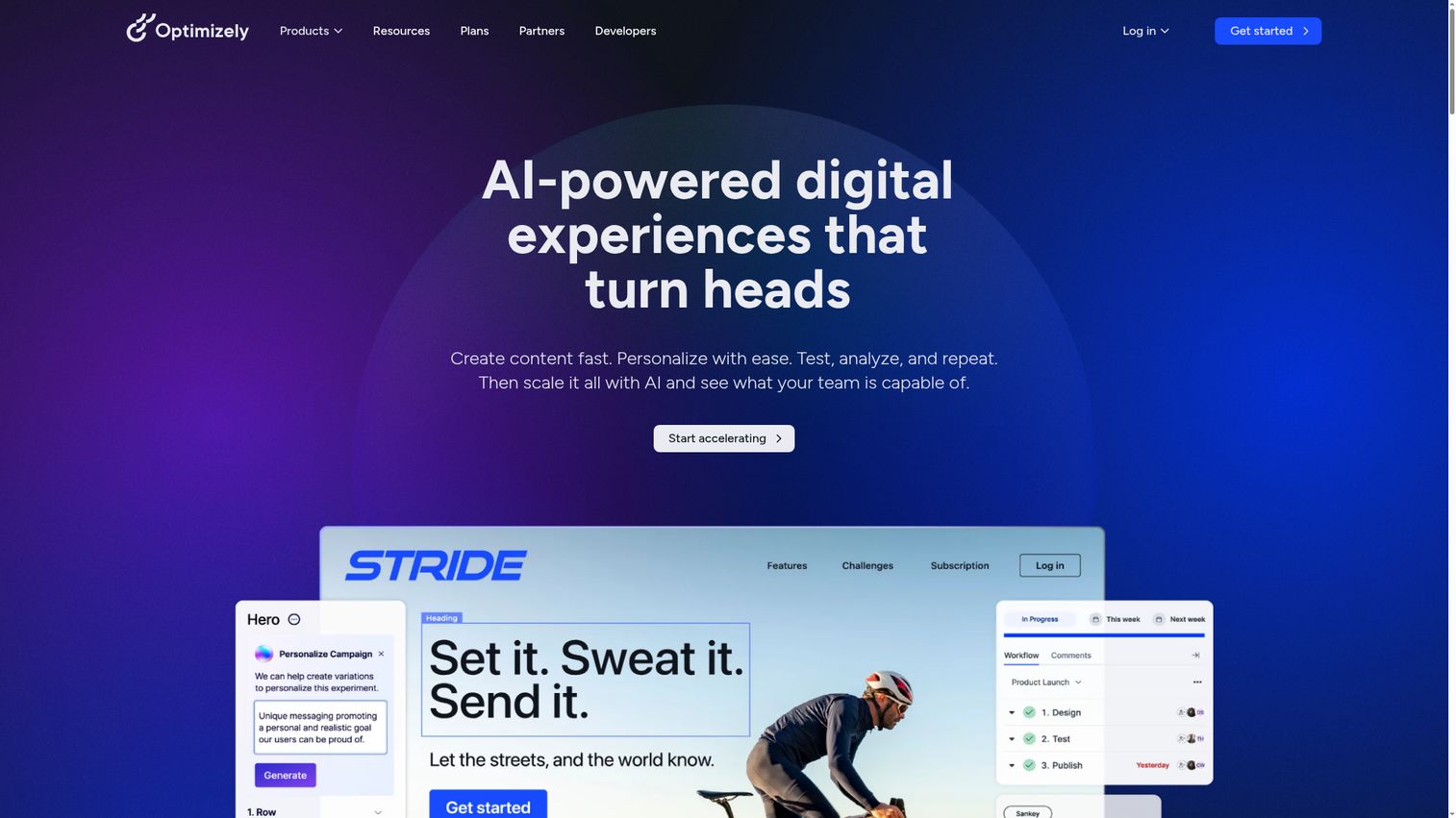 Optimizely experimentation platform for A/B testing
