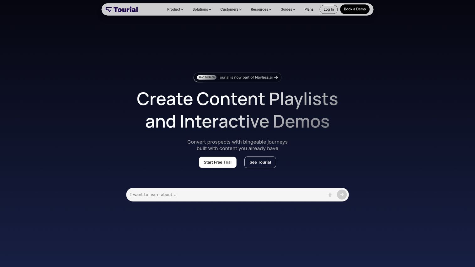 Tourial interactive product tours