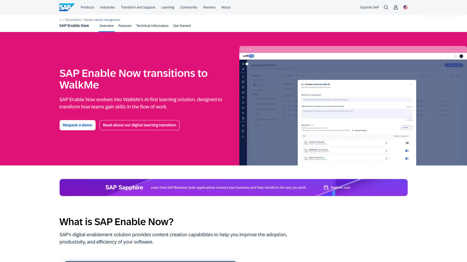 SAP Enable Now software adoption platform