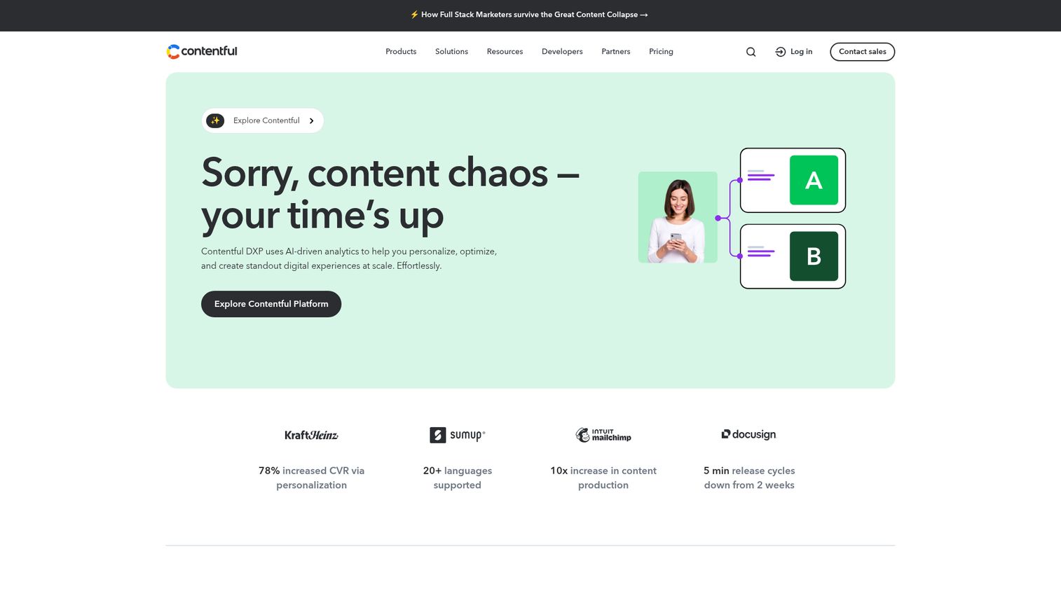 Contentful homepage