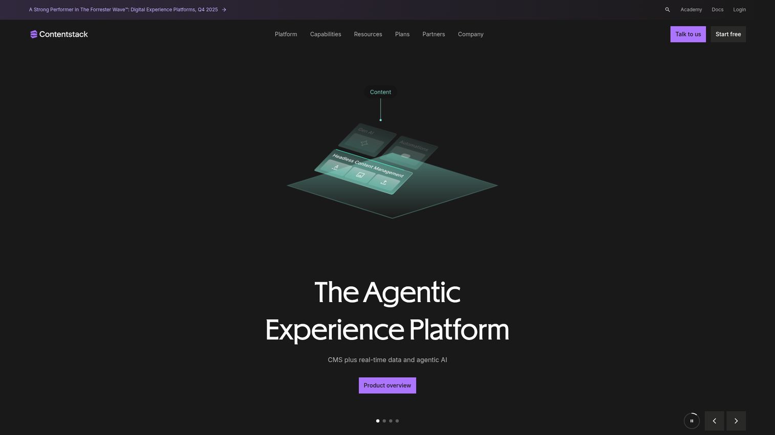 Contentstack homepage